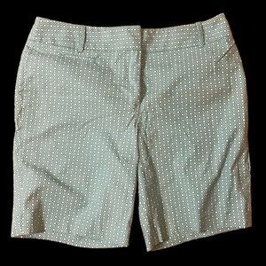 LOFT Diamond Turquoise Print Bermuda Shorts Size 12